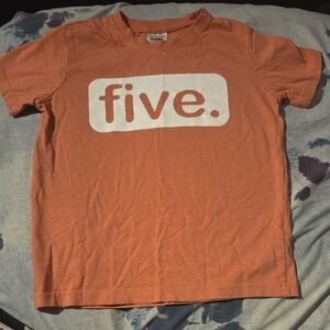 Orange T-Shirt with 'five.' Graphic